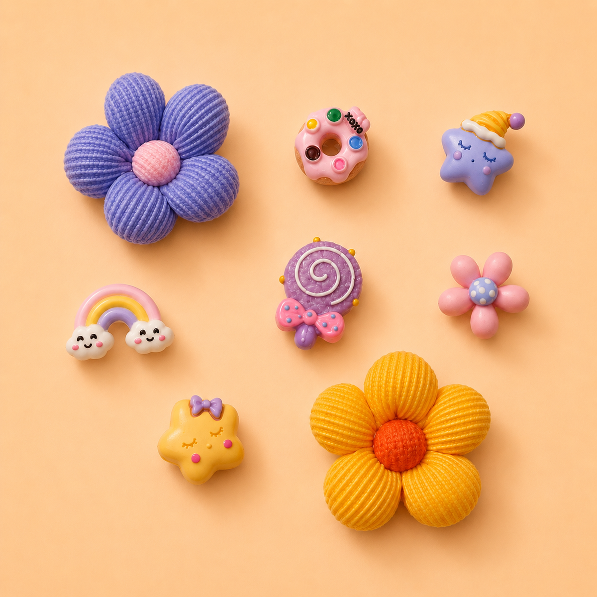 Colorful Flower Charms